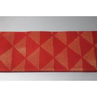 弐10836RM 男角帯 本絹西陣練貫 К紅色時金襴練貫 鱗文様 極上新品 全通 別誂え