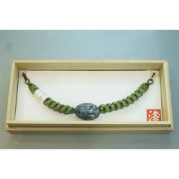 弐12007RM 漆細工の男物羽織紐 К皆中オリジナル一点物 抹茶色の組紐 新品 作家物一点物