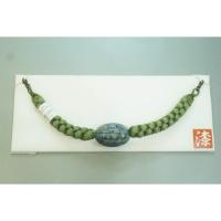 弐12007RM 漆細工の男物羽織紐 К皆中オリジナル一点物 抹茶色の組紐 新品 作家物一点物