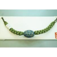 弐12007RM 漆細工の男物羽織紐 К皆中オリジナル一点物 抹茶色の組紐 新品 作家物一点物