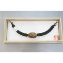 弐12008RM 漆細工の男物羽織紐 К皆中オリジナル一点物 黒の組紐 新品 作家物一点物