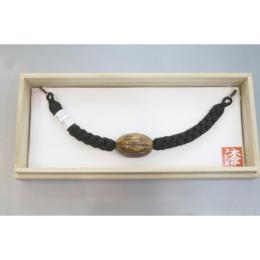 弐12008RM 漆細工の男物羽織紐 К皆中オリジナル一点物 黒の組紐 新品 作家物一点物