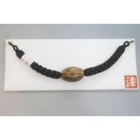 弐12008RM 漆細工の男物羽織紐 К皆中オリジナル一点物 黒の組紐 新品 作家物一点物