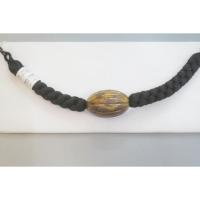 弐12008RM 漆細工の男物羽織紐 К皆中オリジナル一点物 黒の組紐 新品 作家物一点物