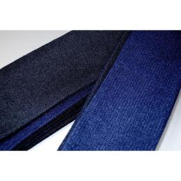 拾10670RM 男角帯 絹西陣化繊交ぜ織り お召緞子角帯К黒と紺の梨地紋 新品