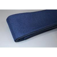 拾10670RM 男角帯 絹西陣化繊交ぜ織り お召緞子角帯К黒と紺の梨地紋 新品