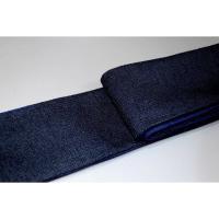 拾10670RM 男角帯 絹西陣化繊交ぜ織り お召緞子角帯К黒と紺の梨地紋 新品