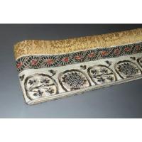 弐11180RM 男角帯 本絹西陣織練貫К 金糸緞子と忍び返し古代壁画文様 別誂え