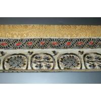 弐11180RM 男角帯 本絹西陣織練貫К 金糸緞子と忍び返し古代壁画文様 別誂え