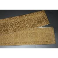 弐11180RM 男角帯 本絹西陣織練貫К 金糸緞子と忍び返し古代壁画文様 別誂え