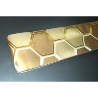 弐11181RM 男角帯 本絹西陣織金襴角帯К地金色に亀甲文様 素晴らしい 別誂え