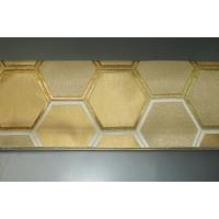 弐11181RM 男角帯 本絹西陣織金襴角帯К地金色に亀甲文様 素晴らしい 別誂え