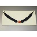 弐11205RM 濃紺の艫綱(ともづな)組紐と縞瑪瑙を使用した男物羽織紐 К皆中オリジナル一点物 曙