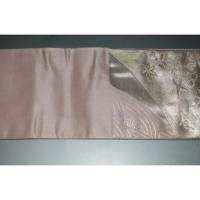 弐11248RM 男角帯 本絹西陣織練貫К藤銀色地 裂取り古典文様 本絹銀糸使用 新品別誂え