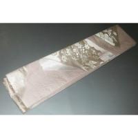 弐11248RM 男角帯 本絹西陣織練貫К藤銀色地 裂取り古典文様 本絹銀糸使用 新品別誂え