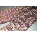 弐11282RM 男角帯 シルク化繊西陣織К鳶茶色に金襴二重亀甲の八重花菱文様 全通 新品別誂え