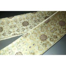 弐11283RM 男角帯 シルク化繊西陣織К灰沈金に吉祥オリエント文様 全通 新品別誂え