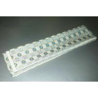 弐11284RM 男角帯 シルク化繊西陣織К灰色と金の桧垣市松に花菱文様 全通 新品別誂え