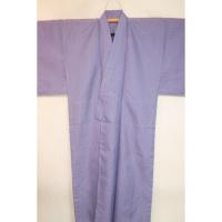 弐9731RM 化繊平絽 男着物単衣 裄70丈147К藤紫色の無地 新品仕立て上がり