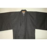 【選べる3サイズ】綿帆布 男着物 M〜LLサイズ Кチャコールグレーのバイヤス織 新品 帆布の生地を