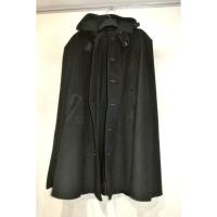 弐11292 ハンターマントКブラック無地 カシミヤ100% 大判仕立て 新品お仕立て上がり