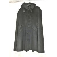 弐11292 ハンターマントКブラック無地 カシミヤ100% 大判仕立て 新品お仕立て上がり