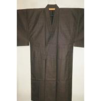 拾11328【新企画・男の弓道用高級着物】シルクウール 単衣 裄71丈130К袖丈・袖付けを調整しま