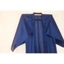 弐9810RM 化繊平絽 男羽織 裄70丈95К藍瑠璃色の無地 琉球筒袖十徳仕立て 新品仕立て上がり