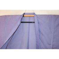 弐9811RM 化繊平絽 男羽織 裄70丈95К藤紫色の無地 琉球筒袖十徳仕立て 新品仕立て上がり