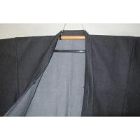 【選べる3サイズ】綿帆布 男羽織 M〜LLサイズ Кチャコールグレーのバイヤス織 新品 帆布の生地を