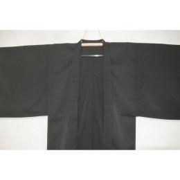 拾11368RM 化繊ギャバジン織物 男羽織 裄75丈107К黒無地 新品