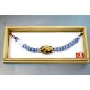 弐11404RM 漆細工の男物羽織紐 К皆中オリジナル一点物 青灰銀ネズの組紐 新品 作家物一点物