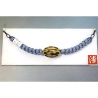 弐11404RM 漆細工の男物羽織紐 К皆中オリジナル一点物 青灰銀ネズの組紐 新品 作家物一点物