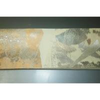 弐11437RM 男角帯 本絹西陣織練貫К燻し銀地桜箔引き 裂取り古典文様 新品 本絹銀糸使用 別誂