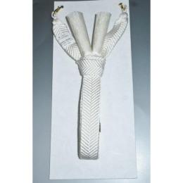 拾11379RM 本絹男性羽織紐 白 平打ち К 日本製 紋付羽織に