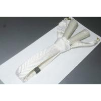 拾11379RM 本絹男性羽織紐 白 平打ち К 日本製 紋付羽織に