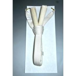 拾11380RM 本絹男性羽織紐 白 平打ち 杉綾柄 К 日本製 紋付羽織に