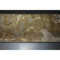 弐11472RM 男角帯 本絹西陣織К金襴銀欄 雲に印籠文様 金属糸使用の上仕立て 別誂え