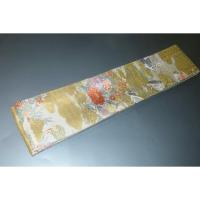 弐11479RM 男角帯 本絹西陣錦織 К金襴・御所解き鶴に百花繚乱 おめでたい 金属糸使用 新品