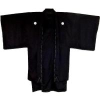 【皆中20周年御礼企画】洗える黒紋付スタンダード単衣 黒紋付男着物羽織【着物羽織セット3サイズ】化繊