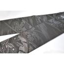 弐11487RM 男角帯 本絹西陣織К黒繻子 山霧と高山植物文様 上仕立て 10cm幅仕上げ 昇段祝