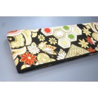 弐11488RM 男角帯 本絹西陣錦織 К黒地金襴・古典づくし 新品 おめでたい 金属糸使用 別誂え