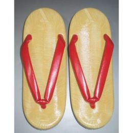 【クイーンサイズ・女性物雪駄】「赤鼻緒」 礼装雪駄Κ赤鼻緒スポンジ底 女性物ワンサイズ 真紅の鼻緒日