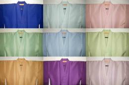 【弓道女性・袴用着物】洗える縮 緬無地 化繊100% M・LサイズК全9色 新品