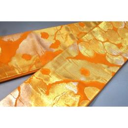 弐11493RM 男角帯 本絹西陣織 別誂えК曙色地金襴陽光文様 新品 帯コレクター必見 別誂え