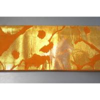 弐11493RM 男角帯 本絹西陣織 別誂えК曙色地金襴陽光文様 新品 帯コレクター必見 別誂え