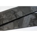 弐11494RM 男角帯 本絹西陣織К黒繻子 葡萄に籬文様 新品 上仕立ての漆箔仕立て 別誂え 昇段