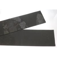 弐11494RM 男角帯 本絹西陣織К黒繻子 葡萄に籬文様 新品 上仕立ての漆箔仕立て 別誂え 昇段