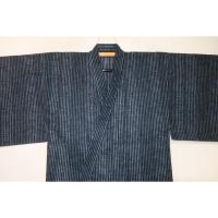 弐11500RM 遠州綿紅梅 男の染絣の着物浴衣単衣 裄68丈140К黒青銅色の重ね染め暈し縞 新品