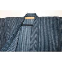 弐11500RM 遠州綿紅梅 男の染絣の着物浴衣単衣 裄68丈140К黒青銅色の重ね染め暈し縞 新品